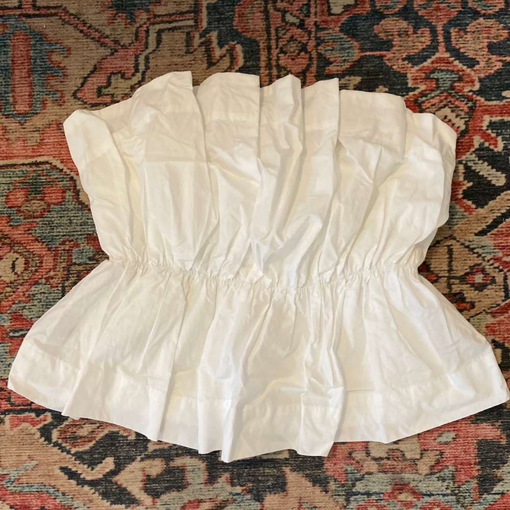 Anthropologie Strapless White Top